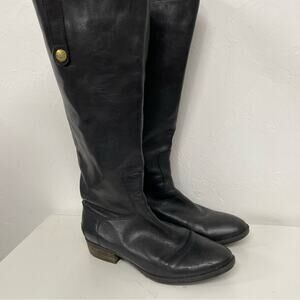 Sam Edelman Black Leather Penny Riding Boots Womens 7 Tall Classic Comfortable